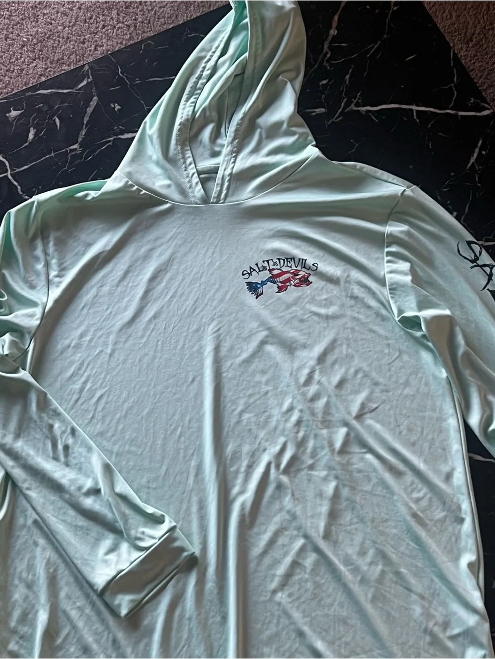 Men's Mint Hooded Swim Rash Guard